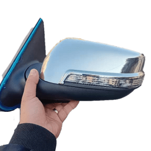 آآینه بغل پژو 405 راهنمادار برقی با فلاپ کروم(استیل) 5 سوکت چپ